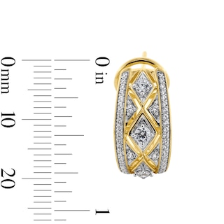 1.00 CT. T.W. Certified Lab-Created Diamond Byzantine Hoop Earrings in 10K Gold (F/SI2)