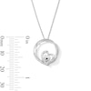 0.10 CT. T.W. Diamond Heart Circle Pendant in Sterling Silver