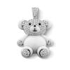 Thumbnail Image 1 of 0.50 CT. T.W. Black and White Diamond Ceramic Teddy Bear Necklace Charm in Sterling Silver