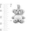 Thumbnail Image 3 of 0.50 CT. T.W. Black and White Diamond Ceramic Teddy Bear Necklace Charm in Sterling Silver