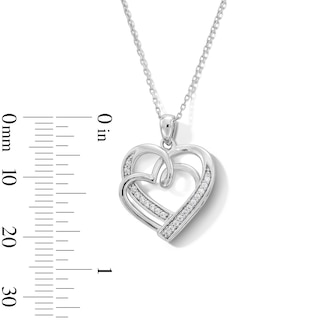 0.10 CT. T.W. Diamond Interlocking Hearts Pendant in Sterling Silver