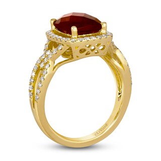 Le Vian® Cushion-Cut Pomegranate Garnet™ and 0.45 CT. T.W. Nude Diamond™ Frame Ring in 14K Honey Gold™ - Size 7