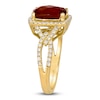 Le Vian® Cushion-Cut Pomegranate Garnet™ and 0.45 CT. T.W. Nude Diamond™ Frame Ring in 14K Honey Gold™ - Size 7