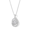 Thumbnail Image 1 of 0.30 CT. T.W. Oval-Shaped Multi-Diamond Swirl Knot Drop Pendant in Sterling Silver