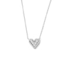 Thumbnail Image 1 of 0.085 CT. T.W. Heart-Shaped Multi-Diamond Frame Necklace in Sterling Silver