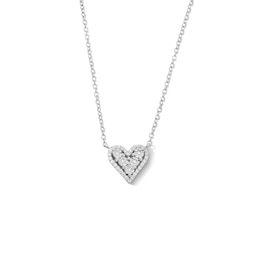 0.085 CT. T.W. Heart-Shaped Multi-Diamond Frame Necklace in Sterling Silver