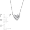 Thumbnail Image 2 of 0.085 CT. T.W. Heart-Shaped Multi-Diamond Frame Necklace in Sterling Silver