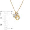 Thumbnail Image 3 of 0.04 CT. T.W. Heart-Shaped Multi-Diamond Motherly Love Double Charm Pendant in 10K Gold