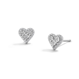 0.085 CT. T.W. Heart-Shaped Multi-Diamond Frame Stud Earrings in Sterling Silver