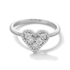 Thumbnail Image 1 of 0.085 CT. T.W. Heart-Shaped Multi-Diamond Frame Ring in Sterling Silver