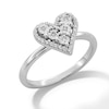 Thumbnail Image 2 of 0.085 CT. T.W. Heart-Shaped Multi-Diamond Frame Ring in Sterling Silver