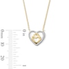 0.085 CT. T.W. Diamond Motherly Love Heart Necklace in 10K Gold - 17"