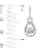 Thumbnail Image 2 of 0.23 CT. T.W. Multi-Diamond Double Teardrop Earrings in Sterling Silver