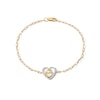 Thumbnail Image 1 of 0.085 CT. T.W. Diamond Motherly Love Heart Bracelet in 10K Gold - 7.25&quot;