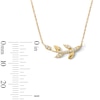 Thumbnail Image 2 of 0.04 CT. T.W. Diamond Leaf Vine Necklace in 10K Gold