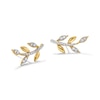 Thumbnail Image 1 of 0.085 CT. T.W. Diamond Leaf Vine Stud Earrings in 10K Gold