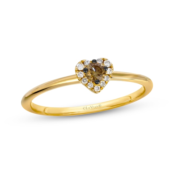 Le Vian® 0.115 CT. T.W. Chocolate Diamond® and Nude Diamond™ Heart Frame Ring in 14K Honey Gold™