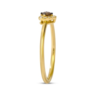 Le Vian® 0.115 CT. T.W. Chocolate Diamond® and Nude Diamond™ Heart Frame Ring in 14K Honey Gold™