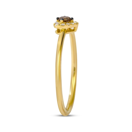 Le Vian® 0.115 CT. T.W. Chocolate Diamond® and Nude Diamond™ Heart Frame Ring in 14K Honey Gold™