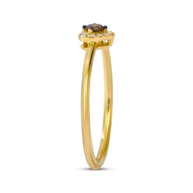 Main Image 2 of Le Vian® 0.115 CT. T.W. Chocolate Diamond® and Nude Diamond™ Heart Frame Ring in 14K Honey Gold™