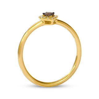 Le Vian® 0.115 CT. T.W. Chocolate Diamond® and Nude Diamond™ Heart Frame Ring in 14K Honey Gold™