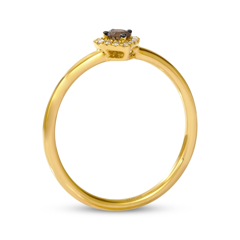 Main Image 3 of Le Vian® 0.115 CT. T.W. Chocolate Diamond® and Nude Diamond™ Heart Frame Ring in 14K Honey Gold™