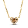 Thumbnail Image 1 of Le Vian® 0.145 CT. T.W. Chocolate Diamond® and Nude Diamond™ Heart Frame Necklace in 14K Honey Gold™ - 19&quot;