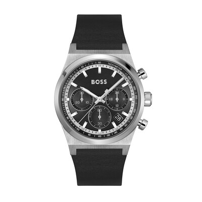 Men's Hugo Boss Candor Leather Strap Chronograph Watch with Dial (Model