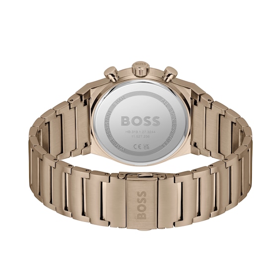 Men's Hugo Boss Candor Gold-Tone IP Chronograph Watch with Green Dial (Model: 1514222)