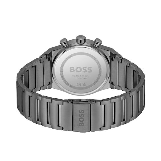 Men's Hugo Boss Candor Grey IP Chronograph Watch with Blue Dial (Model: 1514223)