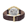 Men's Hugo Boss Principle Gold-Tone IP Brown Leather Strap Automatic Watch with Grey Skeleton Dial (Model: 1514235)