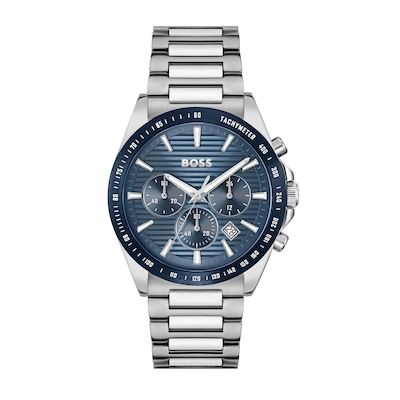 Men's Hugo Boss Strike Chronograph Watch with Textured Blue Dial (Model: 1514240)