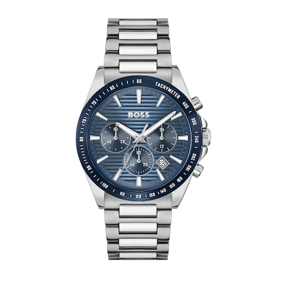 Men's Hugo Boss Strike Chronograph Watch with Textured Blue Dial (Model: 1514240)