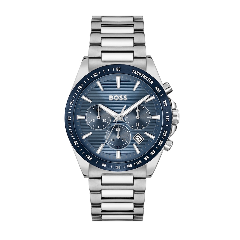 Men's Hugo Boss Strike Chronograph Watch with Textured Blue Dial (Model: 1514240)