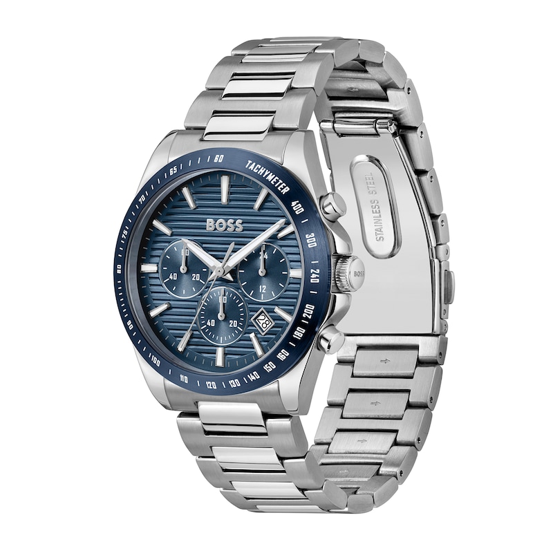 Men's Hugo Boss Strike Chronograph Watch with Textured Blue Dial (Model: 1514240)