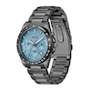 Men's Hugo Boss Strike Grey IP Chronograph Watch with Textured Light Blue Dial (Model: 1514242)