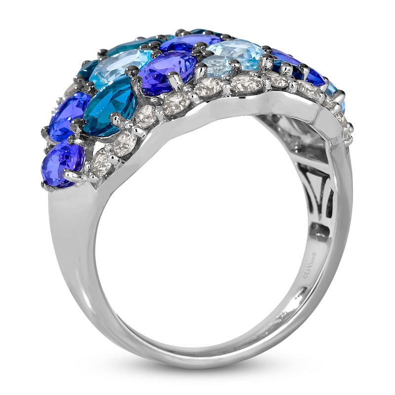 Le Vian® Blueberry Tanzanite®, Blueberry Zircon™, Blue Topaz and 0.80 CT. T.W. Nude Diamond™ Ring in 14K Vanilla Gold®