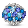 Le Vian® Blueberry Tanzanite®, Blueberry Zircon™, Blue Topaz and 0.80 CT. T.W. Nude Diamond™ Ring in 14K Vanilla Gold®