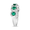 Le Vian® Costa Smeralda Emerald™ and 0.37 CT. T.W. Vanilla Diamond® Frame Five Stone Ring in Platinum - Size 7