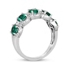 Le Vian® Costa Smeralda Emerald™ and 0.37 CT. T.W. Vanilla Diamond® Frame Five Stone Ring in Platinum - Size 7