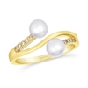 Le Vian® Freshwater Cultured Vanilla Pearl™ and 0.07 CT. T.W. Nude Diamond™ Bypass Ring in 14K Honey Gold™