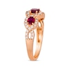 Le Vian® Oval Certified Passion Ruby™ and 0.37 CT. T.W. Nude Diamond™ Twist Frame Ring in 14K Strawberry Gold® - Size 7