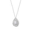 Thumbnail Image 1 of 1.50 CT. T.W. Pear-Shaped Certified Lab-Created Diamond Double Swirl Frame Pendant in 10K White Gold (F/SI2)