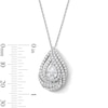 1.50 CT. T.W. Pear-Shaped Certified Lab-Created Diamond Double Swirl Frame Pendant in 10K White Gold (F/SI2)