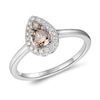 Le Vian® 0.45 CT. T.W. Chocolate Diamond® and Nude Diamond™ Pear-Shaped Frame Ring in 14K Vanilla Gold®