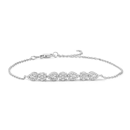 0.30 CT. T.W. Multi-Shaped Multi-Diamond Alternating Bracelet in Sterling Silver