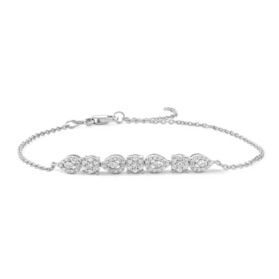 0.30 CT. T.W. Multi-Shaped Multi-Diamond Alternating Bracelet in Sterling Silver