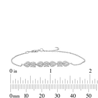 0.30 CT. T.W. Multi-Shaped Multi-Diamond Alternating Bracelet in Sterling Silver