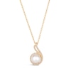 Thumbnail Image 1 of Le Vian® Freshwater Cultured Vanilla Pearl™ and 0.23 CT. T.W. Nude Diamond™ Swirl Pendant in 14K Honey Gold™ - 19&quot;