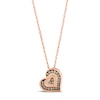 Le Vian® 0.45 CT. T.W. Chocolate Diamond® and Nude Diamond™ Tilted Heart Pendant in 14K Strawberry Gold® - 19"